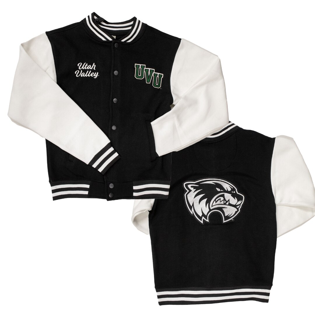 ジャケット・アウター UVU Artisans Black/White Varsity Jacket